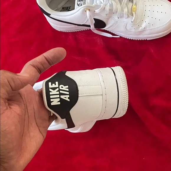 Nike Men's White and Black Air Force 1 Sneakers - Picture 4 of 11